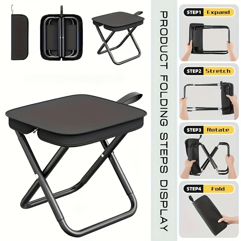 Outdoor Furniture Rocking Chair - Sgabello da campeggio pieghevole compatto e