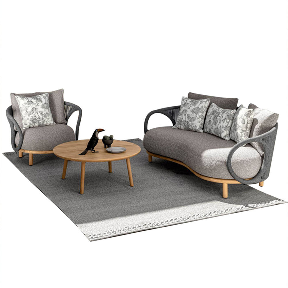 Outdoor Furniture Teak Wood - Divano da esterno in rattan e