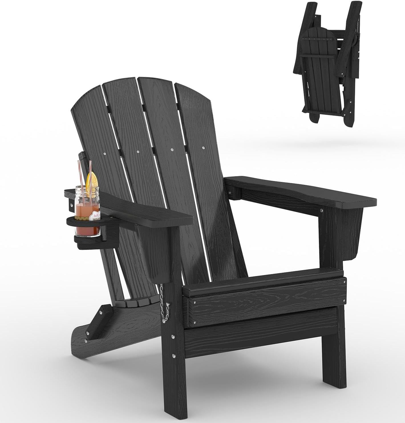 Outdoor Furniture With Fire Pit - Sedia Adirondack Pieghevole in HDPE, Sedia