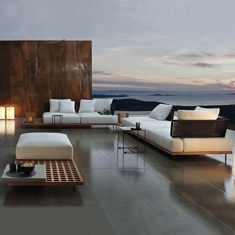 Outdoor Furniture Teak Wood - Divano da Esterno per Patio, Villa,
