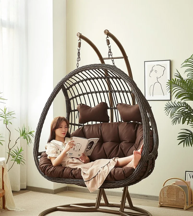 Outdoor Furniture Iron - Sedia a dondolo sospesa in rattan