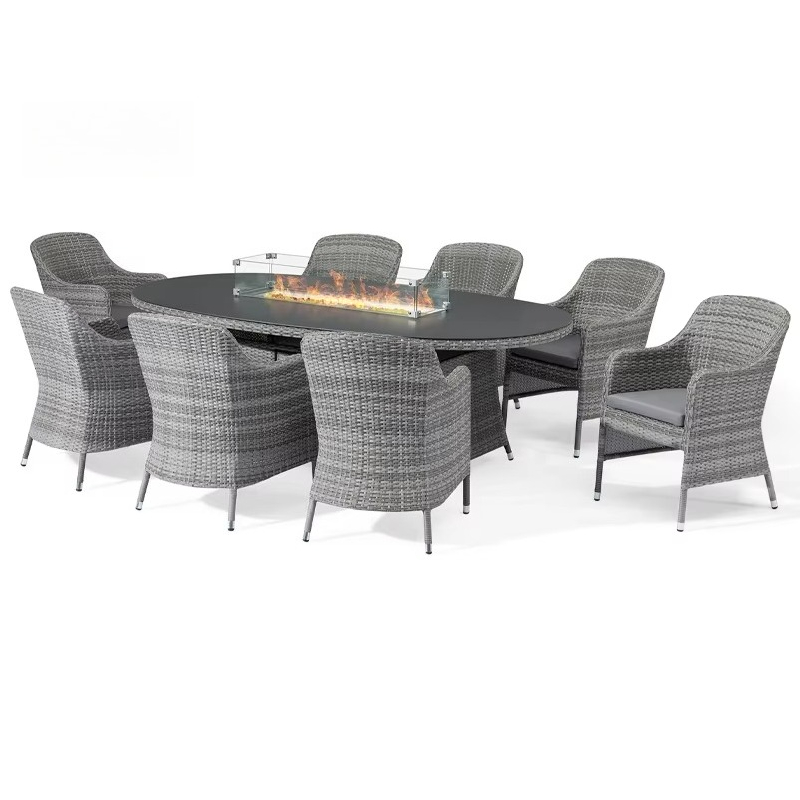 Set da Giardino Moderno in Rat - Outdoor Furniture With Fire Pit recensione e prezzo