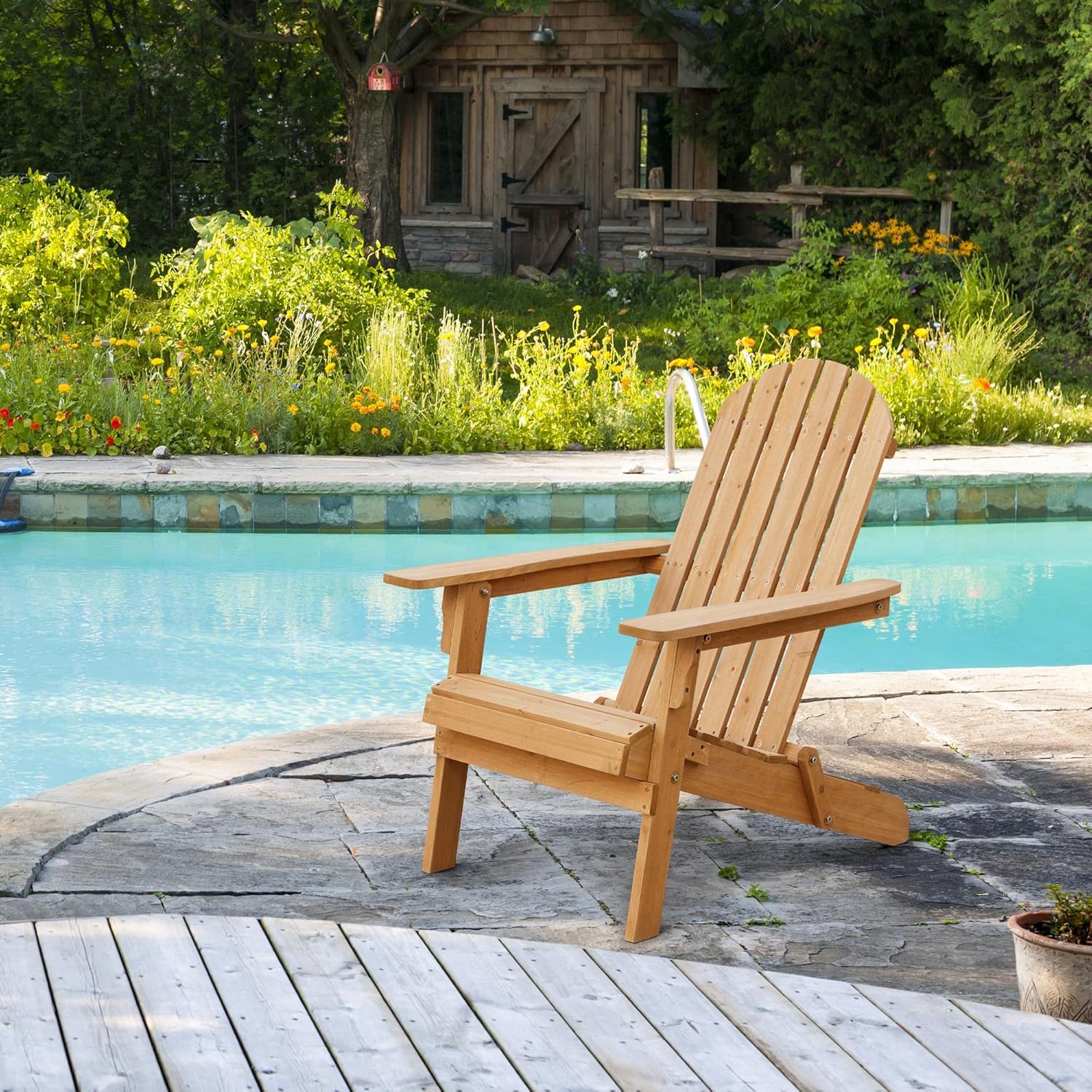 Set di 2 Sedie Adirondack Pieg - Outdoor Furniture With Fire Pit recensione e prezzo