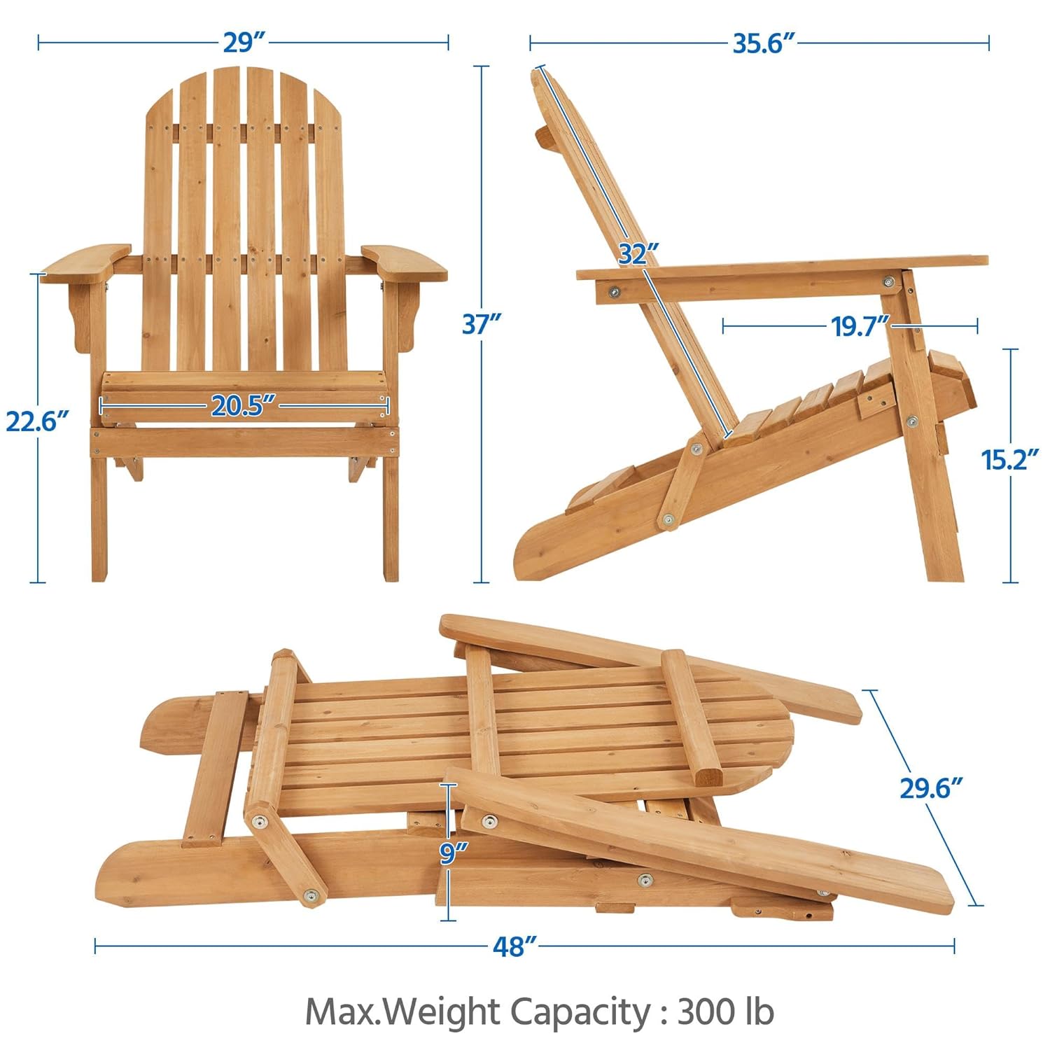 Set di 2 Sedie Adirondack Pieg - Outdoor Furniture With Fire Pit recensione e prezzo