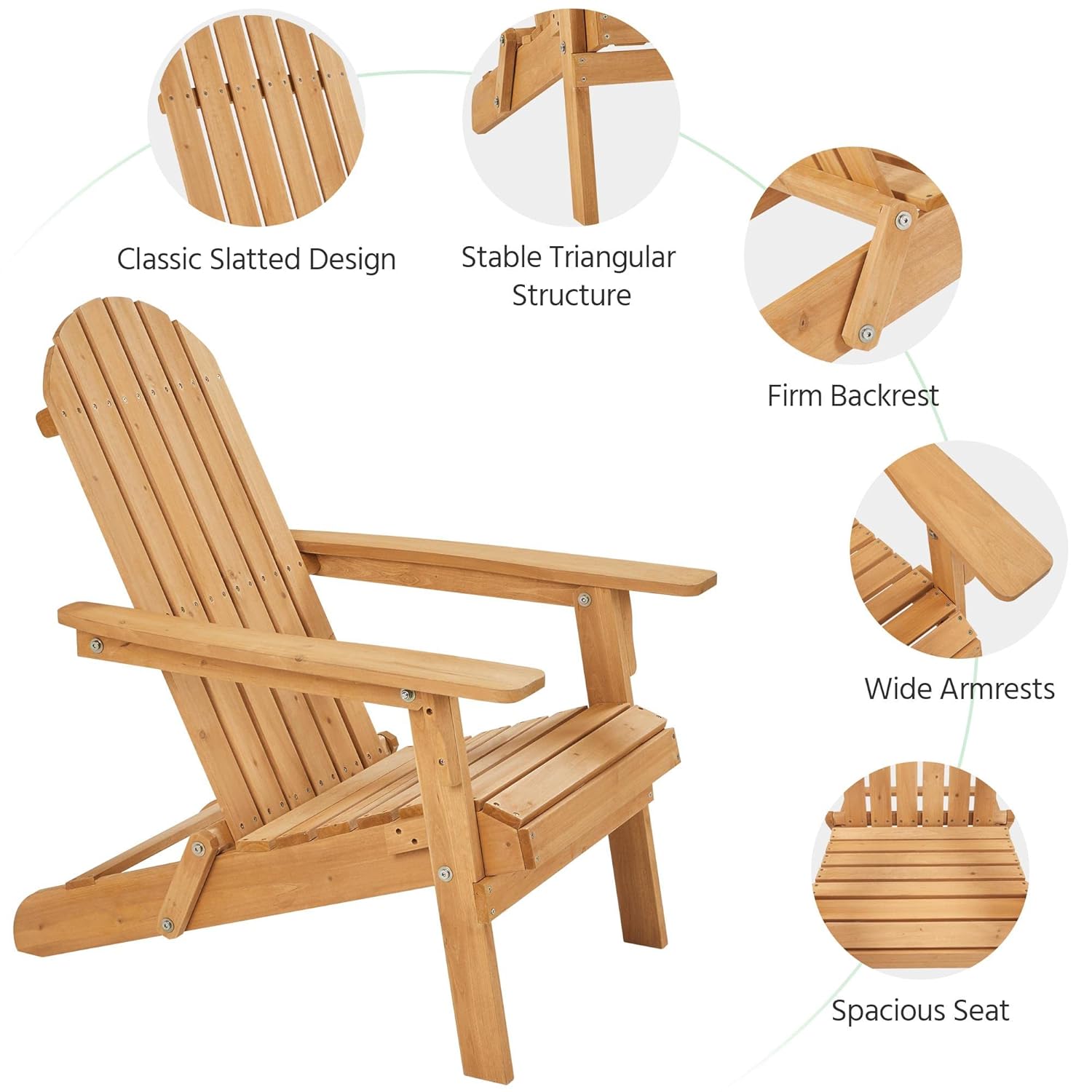 Set di 2 Sedie Adirondack Pieg - Outdoor Furniture With Fire Pit recensione e prezzo