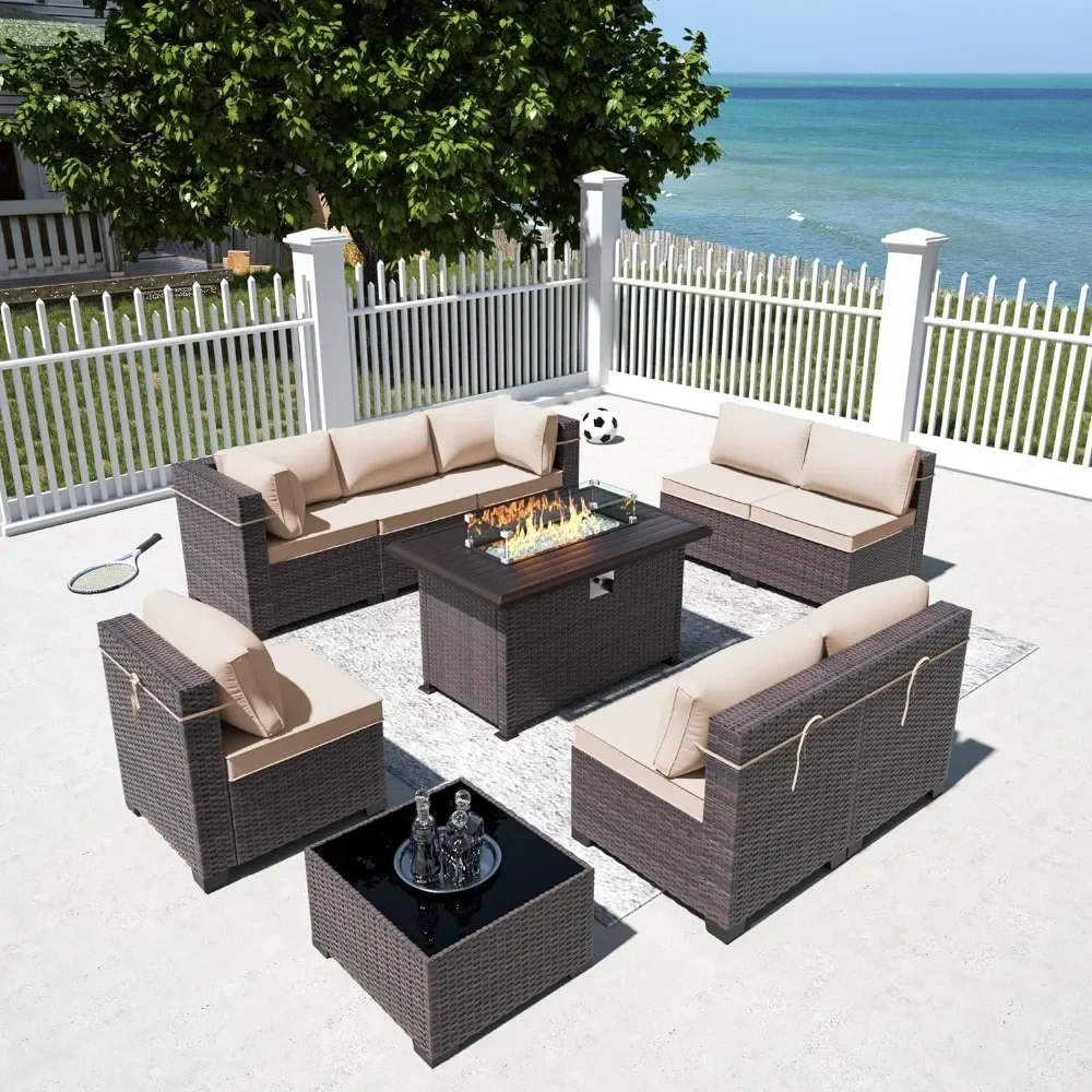 -Set di mobili da patio con ta - Outdoor Furniture With Fire Pit recensione e prezzo