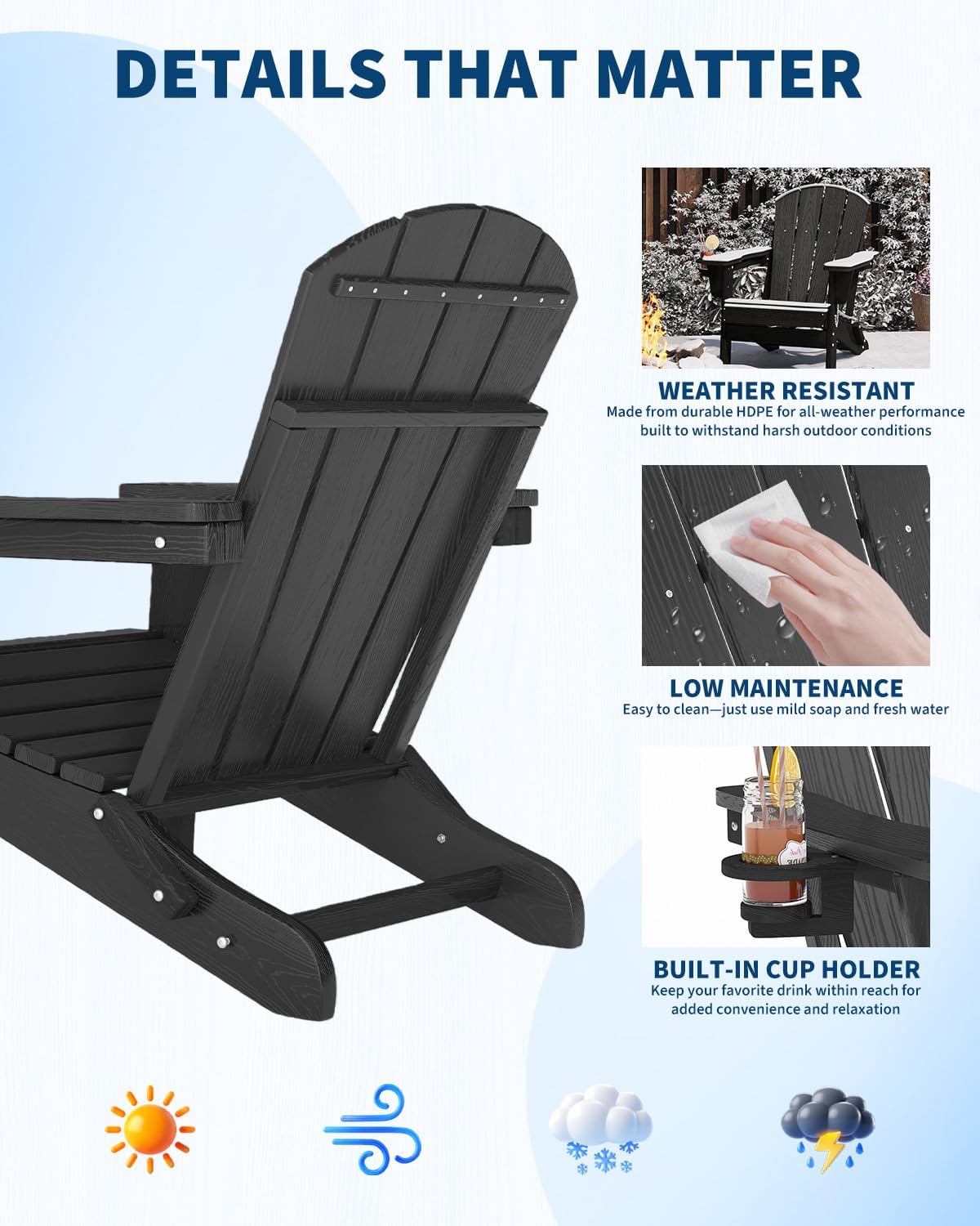 Sedia Adirondack Pieghevole in - Outdoor Furniture With Fire Pit recensione e prezzo