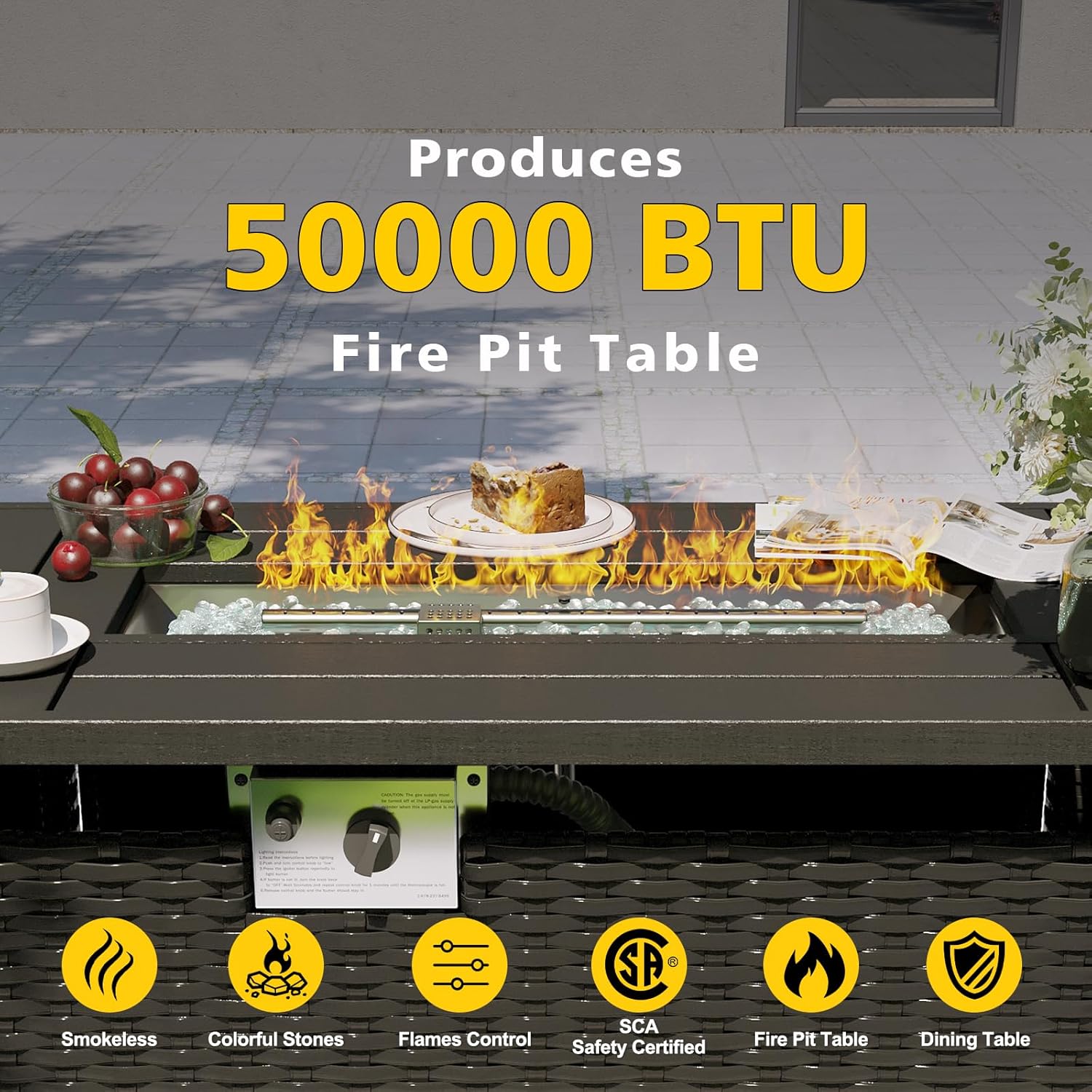 Set di Mobili da Giardino con  - Outdoor Furniture With Fire Pit recensione e prezzo