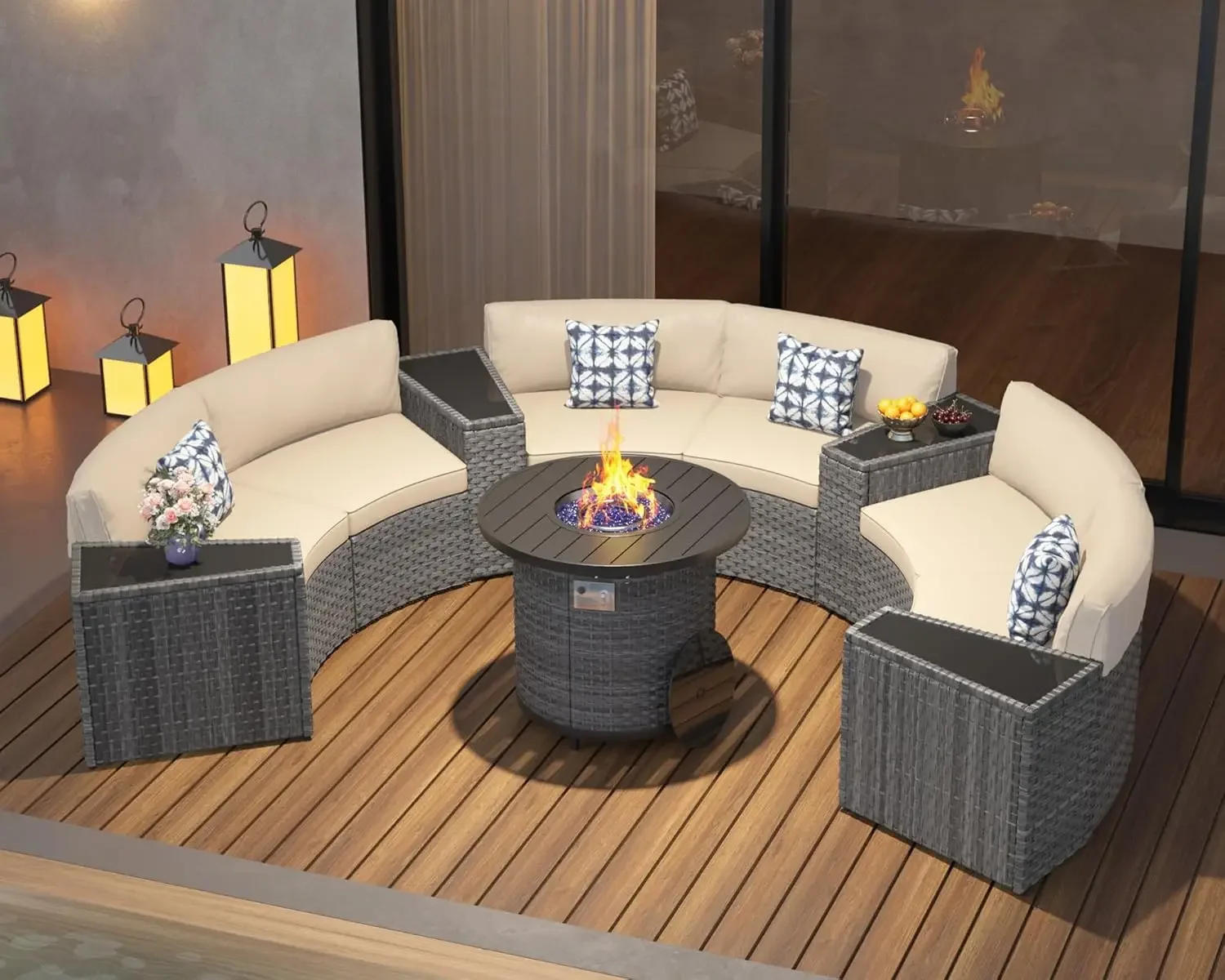 l Set di mobili da giardino co - Outdoor Furniture With Fire Pit recensione e prezzo